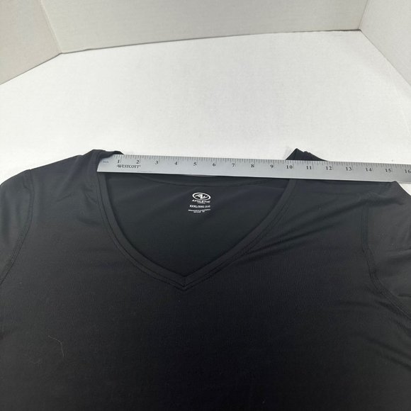 Athletic Works Women's Size XXXL 22 Tee Shirt Stretch V-Neck Short Sleeve Black - Picture 8 of 13